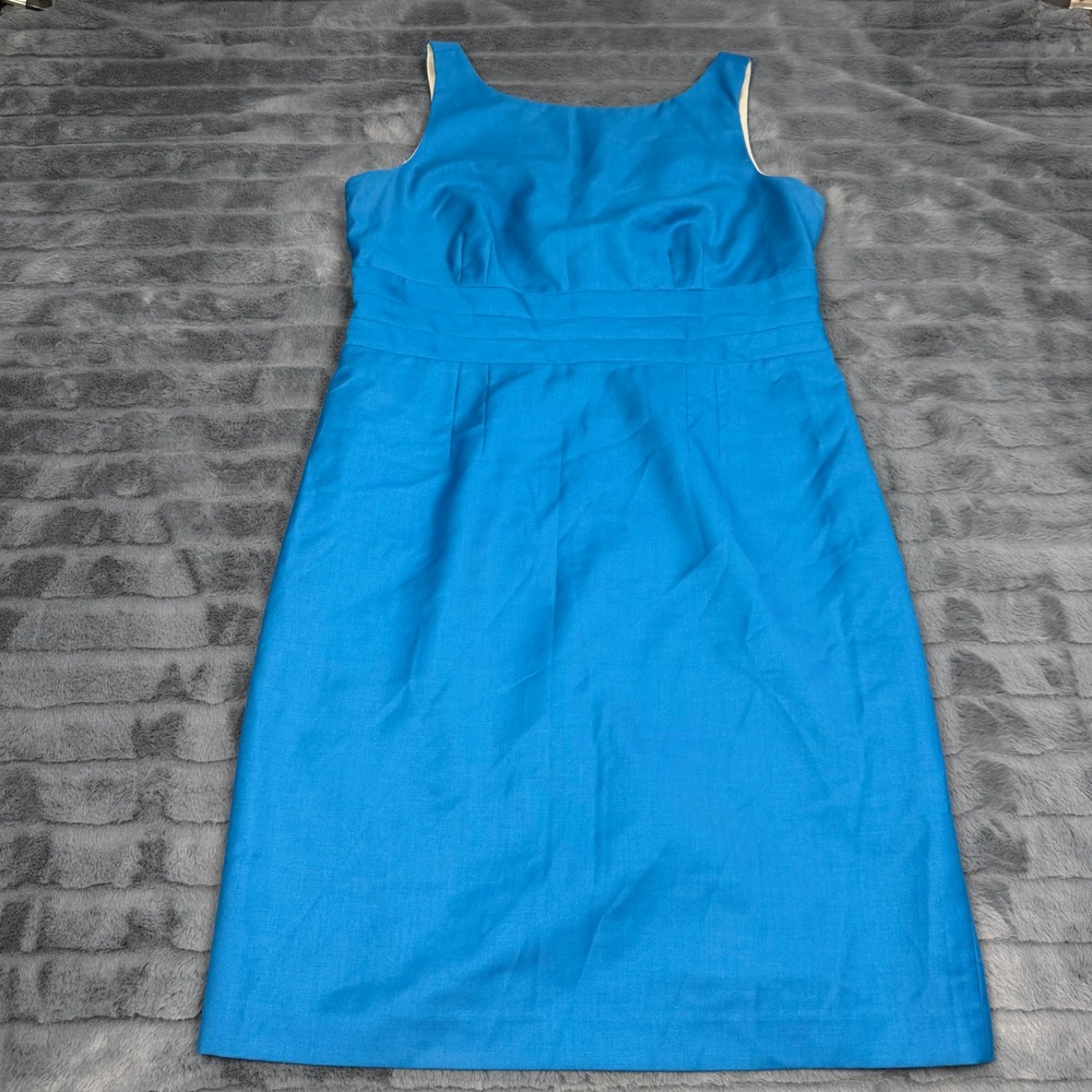 Banana Republic Blue Sleeveless Sheath Dress Banded Waist Size 14 RN54023